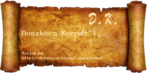 Doszkocs Kornél névjegykártya