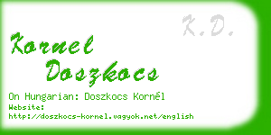 kornel doszkocs business card